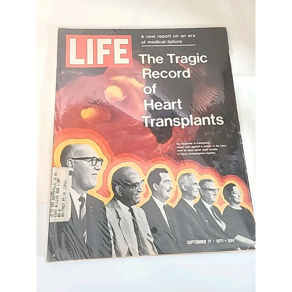 Vintage Life Magazine September 17 1971 Heart Transplants W/Protective Sleeve